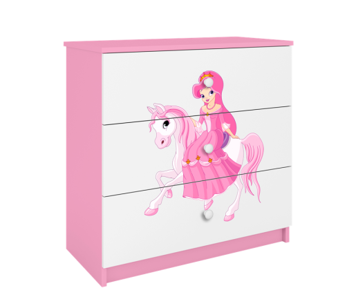 Komoda babydreams różowa księżniczka na koniku