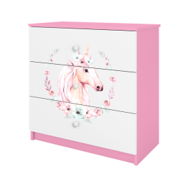 Komoda babydreams różowa konik