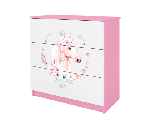 Komoda babydreams różowa konik