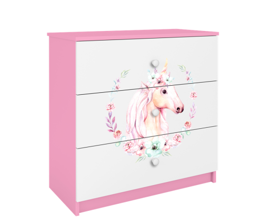 Komoda babydreams różowa konik