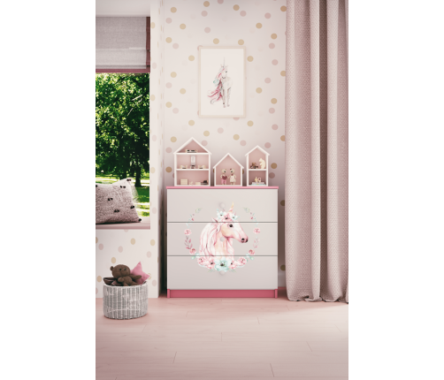 Komoda babydreams różowa konik
