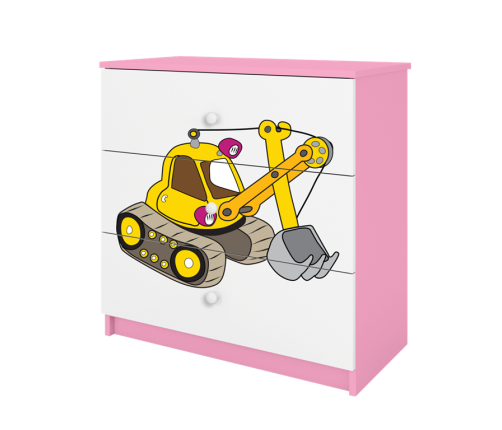 Komoda babydreams różowa koparka