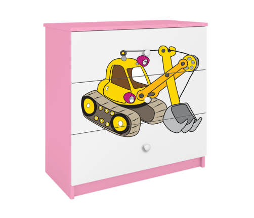Komoda babydreams różowa koparka