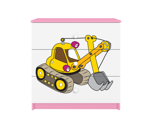 Komoda babydreams różowa koparka