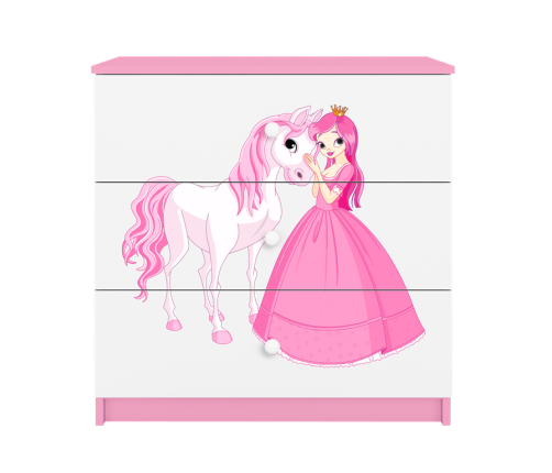 Komoda babydreams różowa księżniczka konik