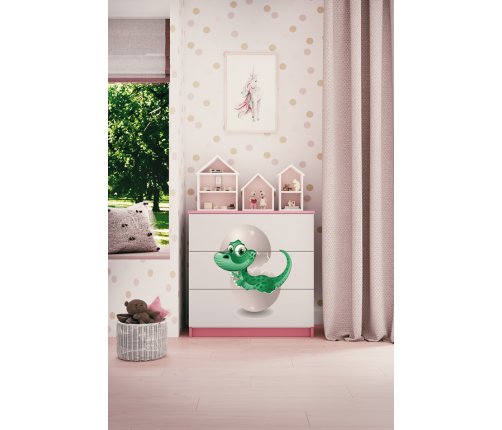 Komoda babydreams różowa mały dino
