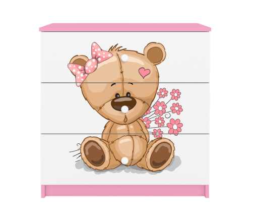 Komoda babydreams różowa miś kwiatki