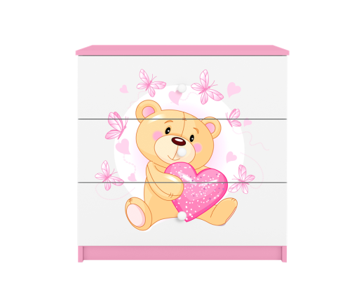 Komoda babydreams różowa miś motylki