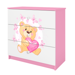 Komoda babydreams różowa miś motylki
