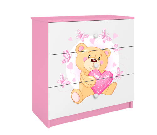Komoda babydreams różowa miś motylki