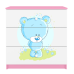 Komoda babydreams różowa niebieski miś