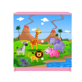 Komoda babydreams różowa safari