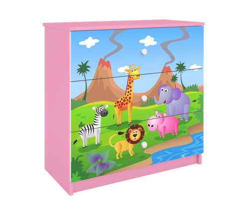 Komoda babydreams różowa safari