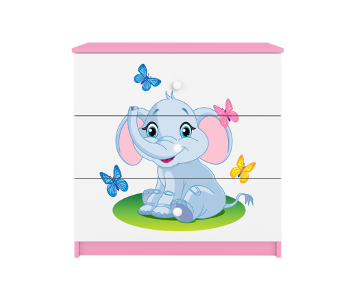 Komoda babydreams różowa słonik