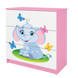 Komoda babydreams różowa słonik