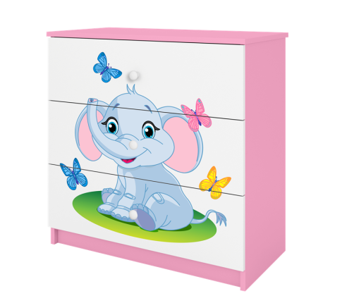 Komoda babydreams różowa słonik