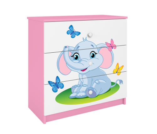 Komoda babydreams różowa słonik