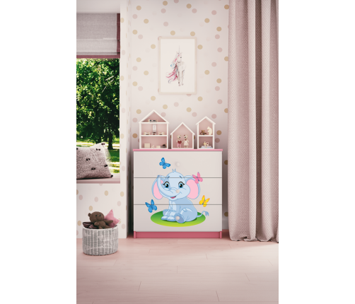 Komoda babydreams różowa słonik