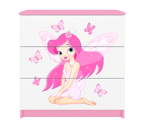 Komoda babydreams różowa wróżka z motylkami