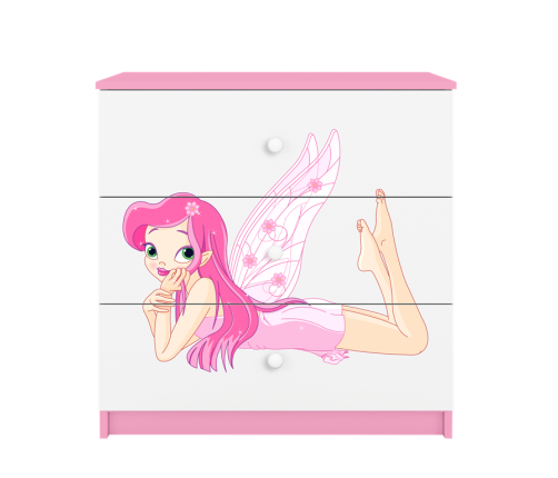 Komoda babydreams różowa wróżka ze skrzydełkami