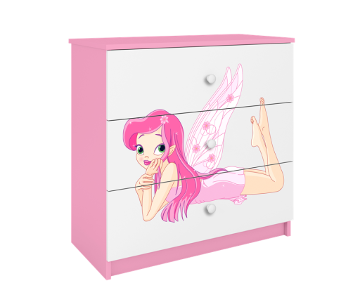 Komoda babydreams różowa wróżka ze skrzydełkami