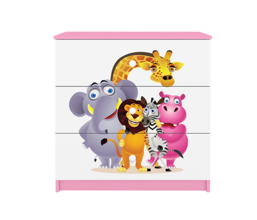 Komoda babydreams różowa zoo