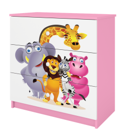 Komoda babydreams różowa zoo