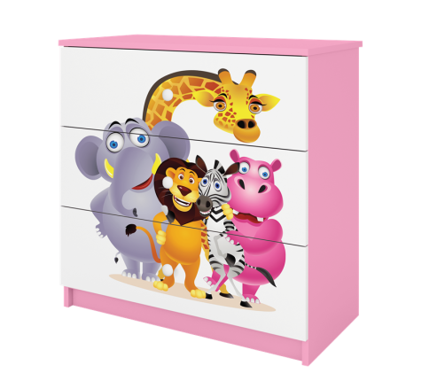 Komoda babydreams różowa zoo