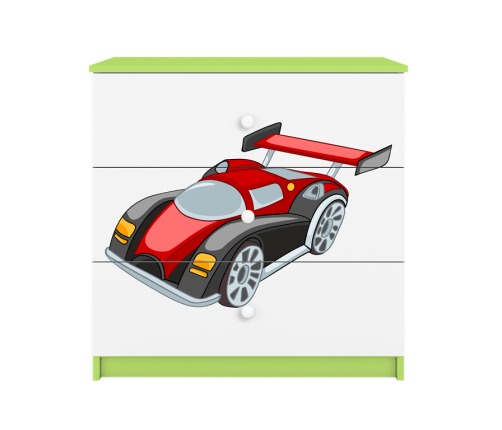 Komoda babydreams zielona auto wyścigowe