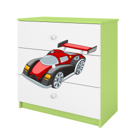 Komoda babydreams zielona auto wyścigowe