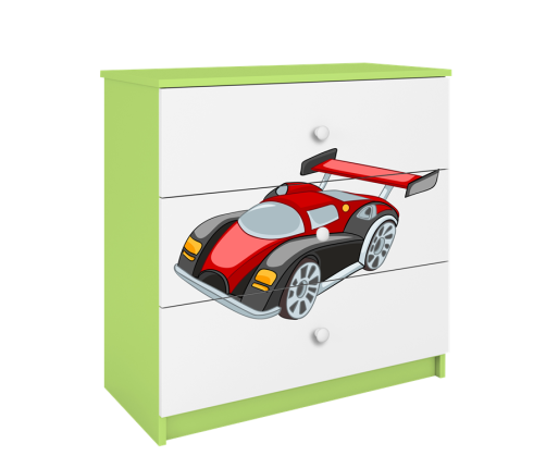 Komoda babydreams zielona auto wyścigowe