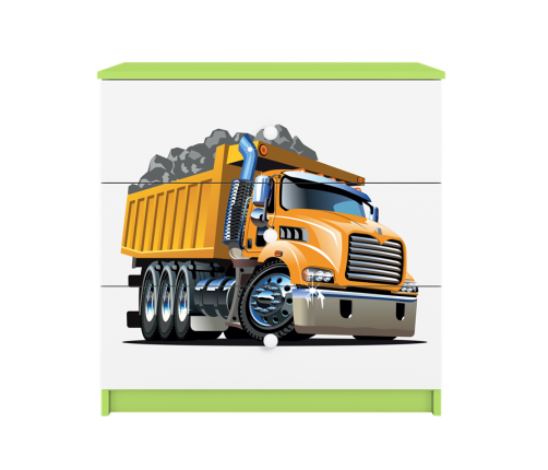 Komoda babydreams zielona ciężarówka