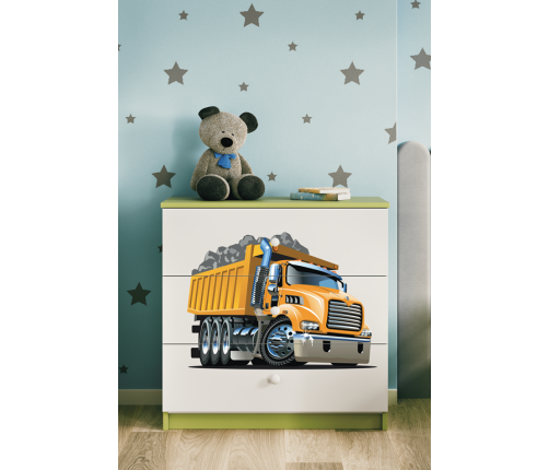 Komoda babydreams zielona ciężarówka