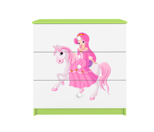 Komoda babydreams zielona księżniczka na koniku