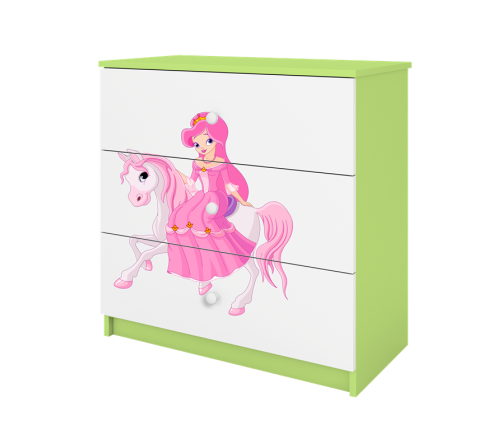 Komoda babydreams zielona księżniczka na koniku