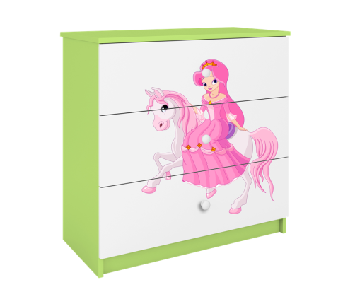 Komoda babydreams zielona księżniczka na koniku