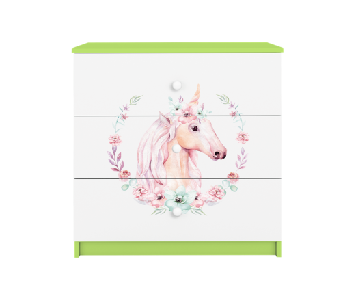 Komoda babydreams zielona konik