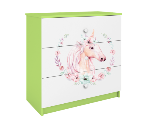 Komoda babydreams zielona konik