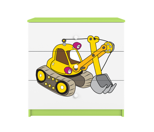 Komoda babydreams zielona koparka