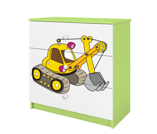 Komoda babydreams zielona koparka