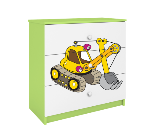 Komoda babydreams zielona koparka