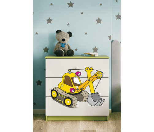 Komoda babydreams zielona koparka