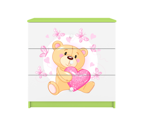 Komoda babydreams zielona miś motylki