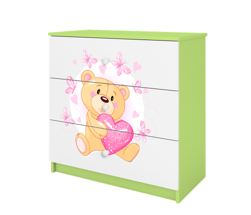 Komoda babydreams zielona miś motylki