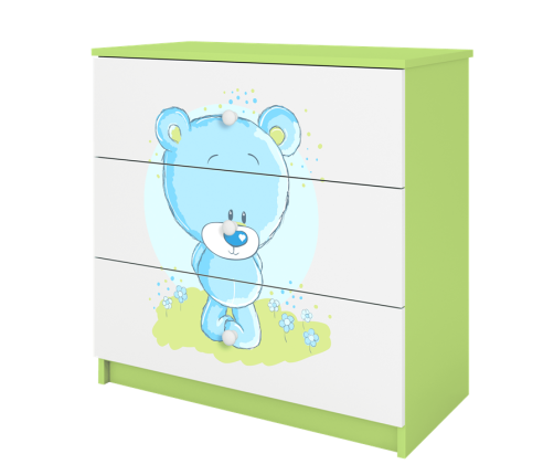 Komoda babydreams zielona niebieski miś