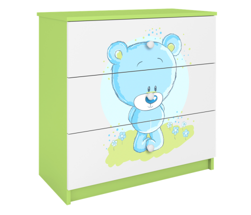 Komoda babydreams zielona niebieski miś