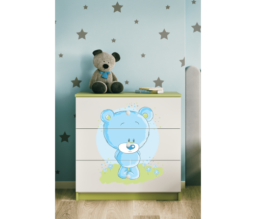 Komoda babydreams zielona niebieski miś