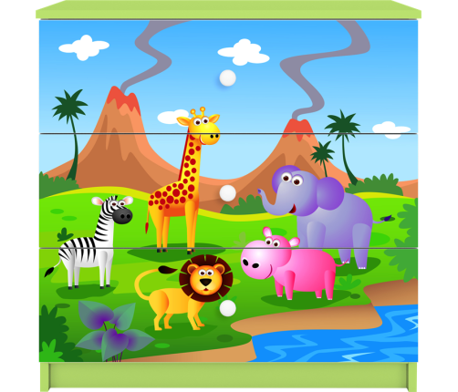 Komoda babydreams zielona safari
