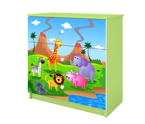 Komoda babydreams zielona safari