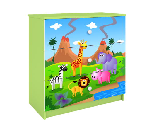 Komoda babydreams zielona safari